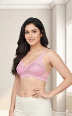 Girls Full Coverage Non-Padded Net Bra (Pack of 2)